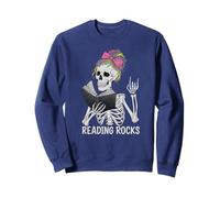 Vintage READING ROCKS Maestro de primaria Leer a través Sudadera
