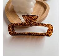 Vintage Rectángulo Hueco Estampado de leopardo Peinado Clip Damas Moda Casual Peinado Accesorios Accesorios,b
