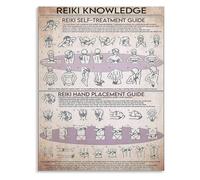 Vintage Reiki Healing Poster Symbols and Techniques Canvas Wall Art for Energy Work or Meditation Space(Framed,16x24inch(40x60cm))