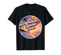 Vintage República Dominicana Vibes Beach Retro Sunset Souvenir Camiseta