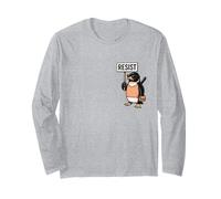 Vintage Resist Penguin Activism Graphic Design Manga Larga