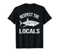 Vintage Respect Locals Ocean Diving Animal Rights Tiburón Camiseta