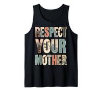 Vintage Respeta a tu Madre Tierra Conciencia sobre el Cambio Climático Camiseta sin Mangas