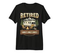 Vintage Retired RV Camping Camper Fishing Outdoors Camiseta Premium