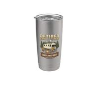 Vintage Retired RV Camping Camper Fishing Outdoors Vaso térmico de acero inoxidable de doble pared