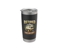 Vintage Retired RV Camping Camper Fishing Outdoors Vaso térmico de acero inoxidable de doble pared