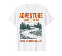 Vintage Retro Adventure está ahí fuera, divertida broma de terror Camiseta