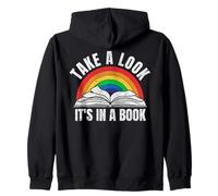 Vintage Retro Arco Iris echar un Vistazo es en un Libro Lectura Arte Sudadera con Capucha