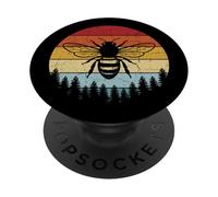 Vintage Retro Bees Beekeeper Beekeeping PopSockets PopGrip Adhesivo
