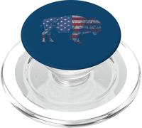 Vintage Retro Bison American Flag Buffalo Simple PopSockets PopGrip para MagSafe