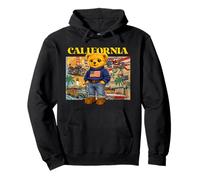 Vintage Retro California Teddy Bear Stories with USA Flag Sudadera con Capucha