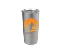 Vintage Retro Cane Corso Silhouette Sun Dog Lover Vaso térmico de acero inoxidable de doble pared