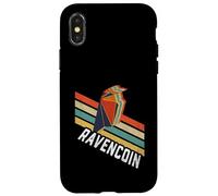 Vintage Retro Color Stripes Ravencoin Logo RVN Carcasa para iPhone X/XS