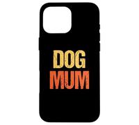 Vintage Retro Colores Texto Perro Mamá Carcasa para iPhone 16 Pro Max