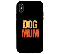 Vintage Retro Colores Texto Perro Mamá Carcasa para iPhone X/XS
