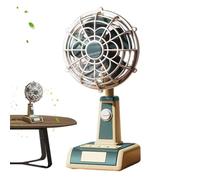 Vintage Retro Desktop Fan - USB Rechargeable Portable Personal Fan, 1800mAh USB Rechargeable 3-Speed Mini Desk Fans, Quiet Portable Cooling Fans for Home, Office, Bedroom, Makeup, Car, Dorm & Travel