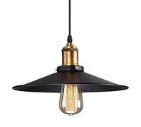 Vintage Retro Edison Loft Lámpara Colgante, Retro Industrial Lámpara de Techo Pintado Hierro Paraguas Pantalla 1X E27 Socket (26 CM)