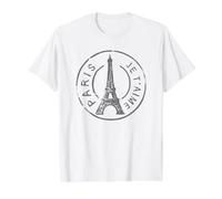 Vintage Retro Francia Torre Eiffel París Je T'Aime I Love You Camiseta gráfica económica, Hombre, Blanco, S