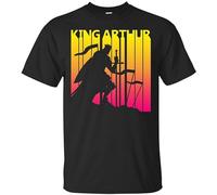 Vintage Retro King Arthur Unisex 100% Cotton Short-Sleeve T-Shirts Black XXXL
