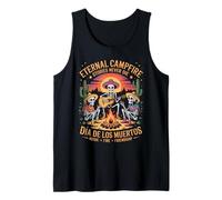Vintage Retro Mexicano Calavera de Azúcar Esqueleto Día de Camiseta sin Mangas