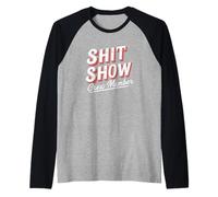 Vintage Retro Mierda Show Miembro de la tripulación Cita Humorística Equipos Camiseta Manga Raglan