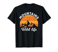 Vintage Retro Mountains Outdoor Wildlife Mountain Adventure Camiseta