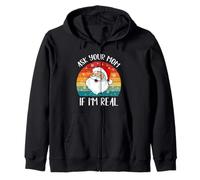 Vintage Retro Navidad Santa Claus Pregunta a tu mamá si Soy Real Sudadera con Capucha