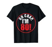 Vintage Retro Oh Crap, I'm 80! Funny Humor Cumpleaños Camiseta