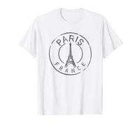 Vintage Retro París Francia Torre Eiffel Amor Hombres Mujeres Niños Camiseta gráfica económica, Hombre, Blanco, M