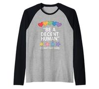 Vintage retro sea un humano decente, no es ese diseño Camiseta Manga Raglan