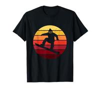 Vintage Retro Snowboarder Sunset Invierno Deportes Nieve Regalo Camiseta