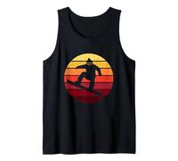 Vintage Retro Snowboarder Sunset Invierno Deportes Nieve Regalo Camiseta sin Mangas