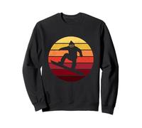 Vintage Retro Snowboarder Sunset Invierno Deportes Nieve Regalo Sudadera