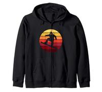 Vintage Retro Snowboarder Sunset Invierno Deportes Nieve Regalo Sudadera con Capucha