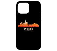 Vintage Retro Style Landscape Sun Skyline Sydney Australia Carcasa para iPhone 16 Pro MAX