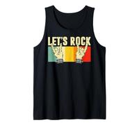 Vintage Retro Style Playing Music Guitar Forever Let's Rock Camiseta sin Mangas