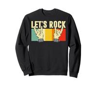 Vintage Retro Style Playing Music Guitar Forever Let's Rock Sudadera