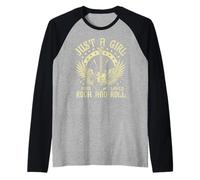 Vintage Retro Style Playing Music Guitar Forever Rock N Roll Camiseta Manga Raglan