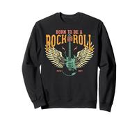 Vintage Retro Style Playing Music Guitar Forever Rock N Roll Sudadera