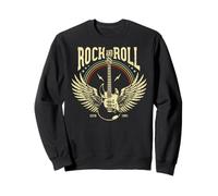 Vintage Retro Style Playing Music Guitar Forever Rock N Roll Sudadera