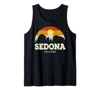 Vintage Retro Style Skyline Desert Landscape Sedona Arizona Camiseta sin Mangas