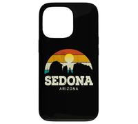 Vintage Retro Style Skyline Desert Landscape Sedona Arizona Carcasa para iPhone 13 Pro