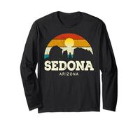 Vintage Retro Style Skyline Desert Landscape Sedona Arizona Manga Larga