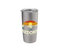 Vintage Retro Style Skyline Desert Landscape Sedona Arizona Vaso térmico de acero inoxidable de doble pared