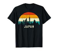 Vintage Retro Style Skyline Landscape Japanese Sunset Japan Camiseta