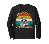 Vintage Retro Style Wild Animal Raccoon Are my Spirit Animal Manga Larga