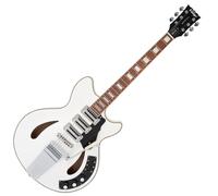 VINTAGE Revo Custom Supreme Arctic White Guitarra Semi-acústica 3 Pastillas Entwistle RT 64 Vibrato Estilo Vintage Inspirada Keith Richards