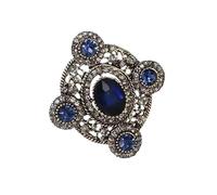 Vintage Rhinestones Lazo Corazón Ovalado Broche Elegante Pin de Solapa Cehst Accesorios de Joyería para Mujeres Eventos Formal Accesorio Formal, talla única, como se describe