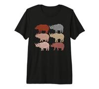 Vintage Rhino Lover Kids Zoology Retro Rinoceronte Camiseta Premium
