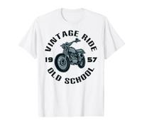 Vintage Ride 1957 Old School Riders Motocicleta Hombres Mujeres Camiseta gráfica económica